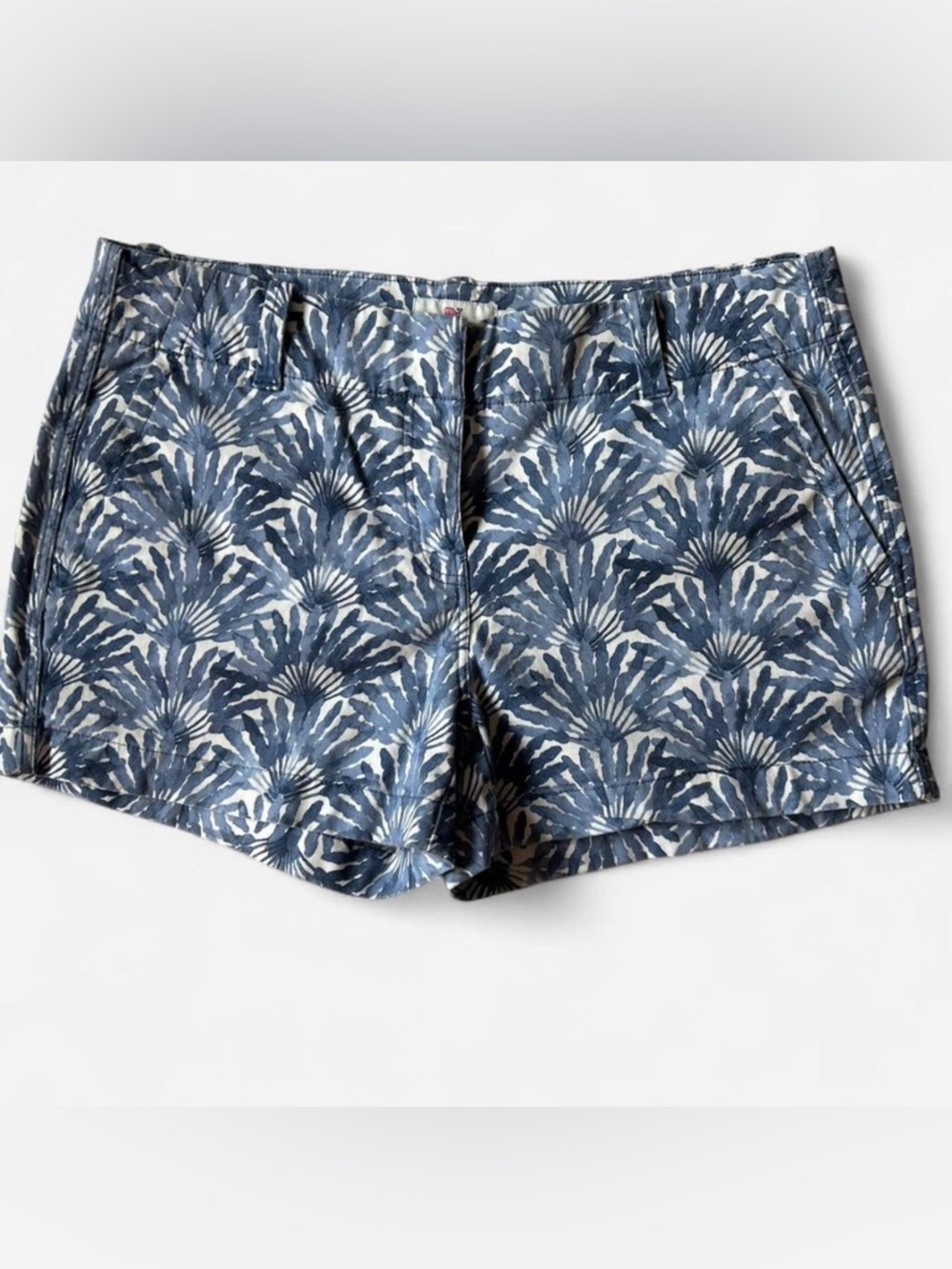 Vineyard Vines Blue White Palm Print Cotton Shorts size 8